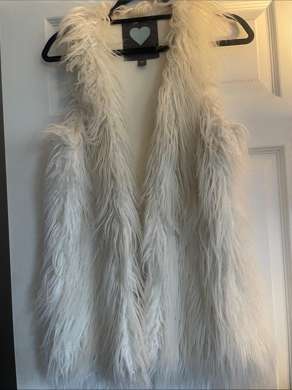 Kendall & Kylie Cream Faux Fur Vest